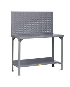 Little Giant Steel Workbench with Louvered Panel and Lower Shelf, 3000 to 5000 lb Capacity
