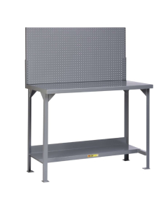 Little Giant Steel Workbench with Pegboard Panel and Lower Shelf, 3000 to 5000 lb Capacity