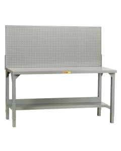 Little Giant Adjustable Height Steel Workbench with Pegboard Panel and Lower Shelf, 4000 to 5000 lb Capacity