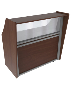Linea Italia 48" W Straight Modern Office Reception Desk with Clear Acrylic Panel (Shown in Cherry)
