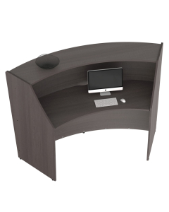 Linea Italia 70" W Curved Office Reception Desk (Shown in Mocha)