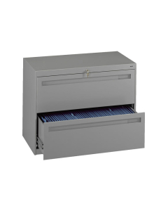 Tennsco LPL4224L20 2-Drawer 42" Wide Lateral File Cabinet - Medium Grey