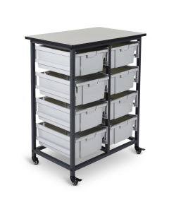 Luxor 38" H 8-Drawer Mobile Large Plastic Storage Unit with Bins (Shown in Grey)