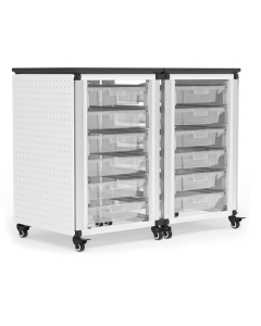 Luxor 29" H Modular Classroom Storage Cabinet, 2 side-by-side modules with 12 small bins 