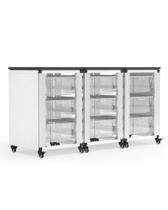 Luxor 29" H Modular Classroom Storage Cabinet, 3 side-by-side modules with 9 large bins