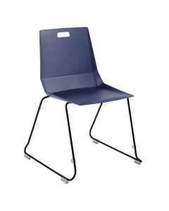 NPS LuvraFlex Series Stacking Chair, Poly Back/Seat (Shown in Blue/Black)