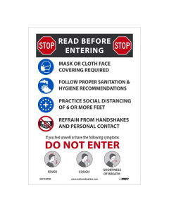 National Marker 14" x 10" Read Before Entering Station Safety Signs (Shown in English)