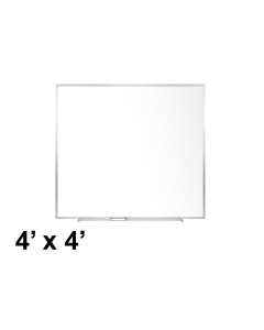 Ghent M2-44-4 4 ft. x 4 ft. Aluminum Frame Melamine Whiteboard