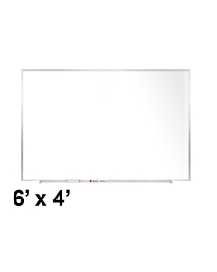 Ghent M2-46-4 6 ft. x 4 ft. Aluminum Frame Melamine Whiteboard