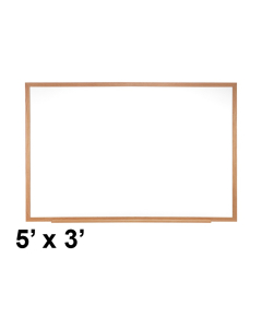 Ghent M2W-35-4 5 ft. x 3 ft. Wood Frame Melamine Whiteboard 
