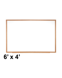 Ghent M2W-46-4 6 ft. x 4 ft. Wood Frame Melamine Whiteboard