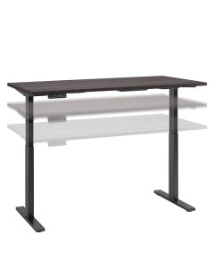 Bush 60" W x 30" D Laminate Top Electric 27" - 47" Height Adjustable Standing Desk (Shown in Grey / Black)