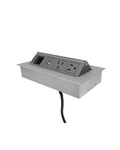 Mayline Power and Data Module with 2 Power, 2 USB Charging & 1 Open Data Outlet (Shown in Silver)