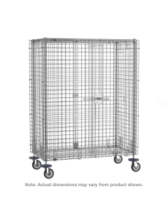 Metro qwikSLOT 68" H Security Cart With 4 Swivel Casters, Plated Horn, Chrome