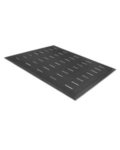 Guardian Free Flow Comfort 3' x 4' Rubber Back Utility Drainage Floor Mat, Black