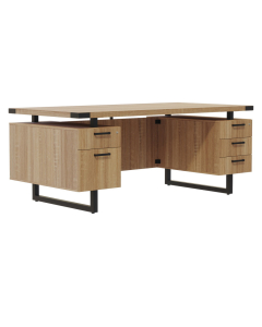 Safco Mirella 72" W x 36" D Straight Front Double Pedestal Office Desk (Shown in Tan)