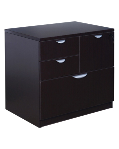 Boss 31" Wide Combination Lateral File Cabinet, Letter & Legal (Shown in Mocha)