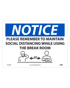 National Marker 10" x 14" Removable Adhesive Vinyl Social Distancing Safety Sign