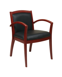 Office Star Napa Eco-Leather Wood Mid-Back Guest Chair (Shown in Cherry)