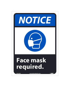 National Marker 14" x 10" Face Mask Required Safety Signs