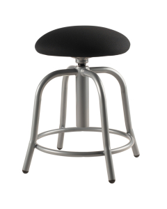 NPS 18" - 25" Height Adjustable Padded Swivel Science Lab Stool, Grey Frame Shown in Black