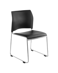 NPS 8700 Series Plastic Back Vinyl Stacking Guest Chair (Shown in Black)