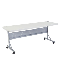 NPS Flip-n-Store 72" W x 24" D Nesting Training Table, Speckled Grey