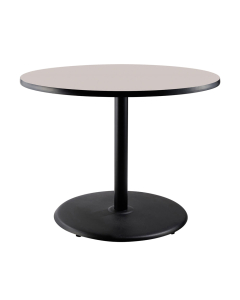 NPS 36" Round Cafe Table with Round Base, Grey Nebula/Black (Shown in 30" H)
