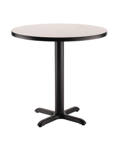 NPS 36" Round Cafe Table with X Base, Grey Nebula/Black (Shown in 30" H)