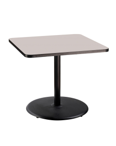 NPS 36" Square Cafe Table with Round Base, Grey Nebula/Black (Shown in 30" H)