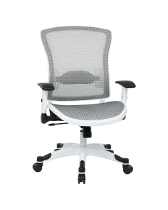 Office Star Space Seating Pulsar Mesh-Back Fabric Mid-Back Task Chair, White