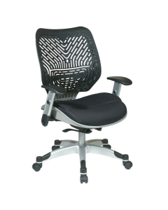 Office Star REVV Space Seating Plastic-Back Mesh Mid-Back Managers Chair (Shown in Black Back/Black Seat)