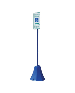 Vestil 98" H Octagon Base Sign Stand with Pole (Shown in Blue; Sign Not Included)