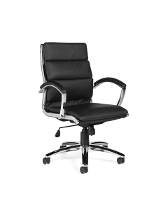 Offices to Go OTG11648B Segmented Cushion Luxhide High-Back Executive Office Chair