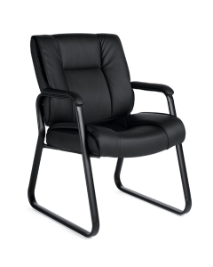 Offices to Go OTG2782 Luxhide Mid-Back Guest Chair - Shown in Black