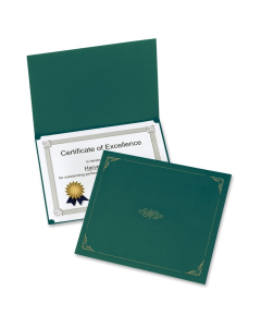 Oxford 9-3/4" x 12-1/2" 5-Pack Certificate Holder, Green