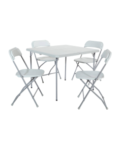 Office Star Work Smart 36" Square 5-Piece Resin Folding Training Table Set