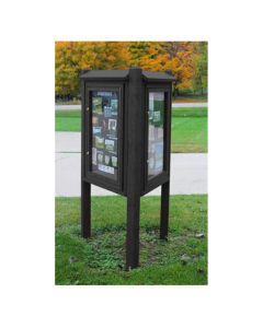 Polly Products 3KMC Three Sided Outdoor Kiosks With Three Posts (Shown in Black)