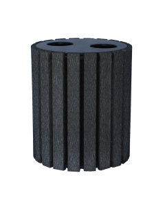 Polly Products DDRR Two 14 Gallon Double Duty Round Receptacles Shown in Black