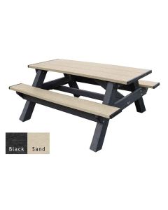 Polly Products SPT6 Standard Series 6' Picnic Tables Shown in Black Base & Sand Top