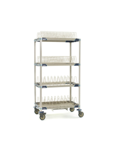Metro MetroMax i 68" H Mobile Drying Rack With Two Tray Racks, Two Pan Racks And Drip Tray, 26" W x 38" D x 68" H