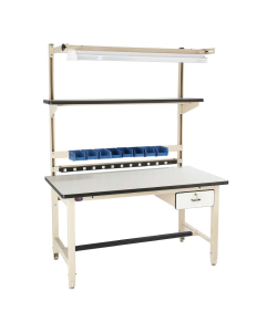 Proline Workbench With Drawer, 12 Outlets, Overhead Light