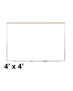 Ghent PRM1-44-4 Proma 4 ft. x 4 ft. Magnetic Projection Whiteboard with Map Rail