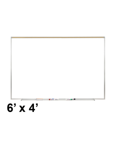 Ghent PRM1-46-4 Proma 6 ft. x 4 ft. Magnetic Projection Whiteboard with Map Rail