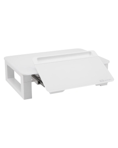 Quartet Height-Adjustable Desktop Glass Monitor Riser with Dry-Erase Board
