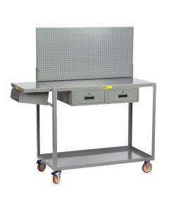 Little Giant Standing Height Steel Workbenches with Pegboard 2000 lb Capacity
