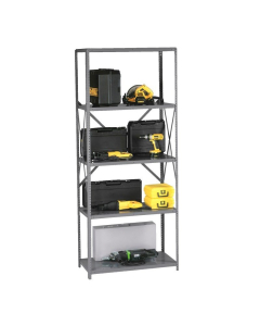 Tennsco Q-Line 5-Shelf Open Back Storage Shelving Unit in Medium Grey