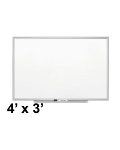 Quartet Premium DuraMax 4' x 3' Silver Frame Porcelain Magnetic Whiteboard