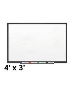 Quartet Premium DuraMax 4' x 3' Black Frame Porcelain Magnetic Whiteboard