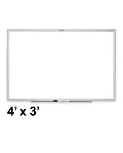 Quartet 4' x 3' Silver Aluminum Frame Classic Magnetic Whiteboard